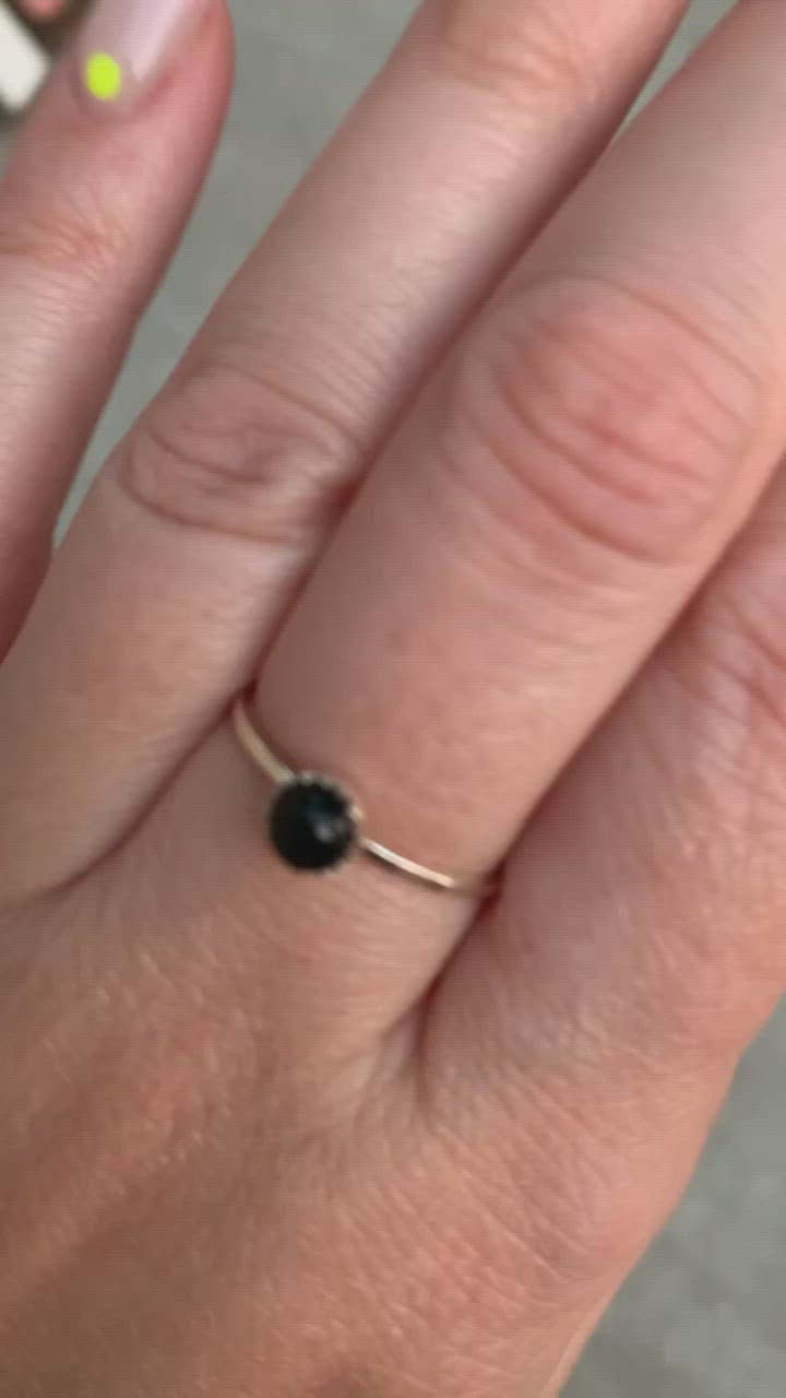 Black Star Diopside Sterling Silver Ring